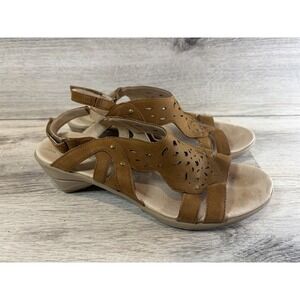 Merrell Veranda Eve Women's US 9 Brown Leather Select Grip Comfort Slide Sandals